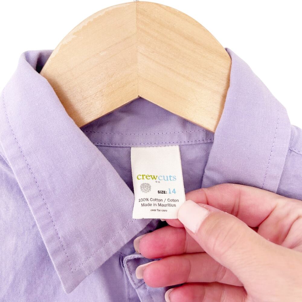 Crewcuts Purple Long Sleeve Button Down Sz 14 - Picture 3 of 4